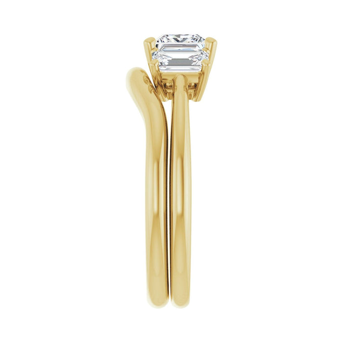14K Yellow Gold 5x5 mm Square 3/4 CTW Lab-Grown Semi-Set Engagement Ring
