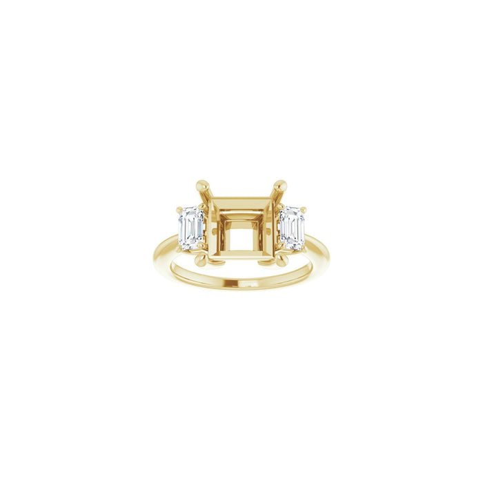 14K Yellow Gold 8x8 mm Square 3/4 CTW Lab-Grown Semi-Set Engagement Ring