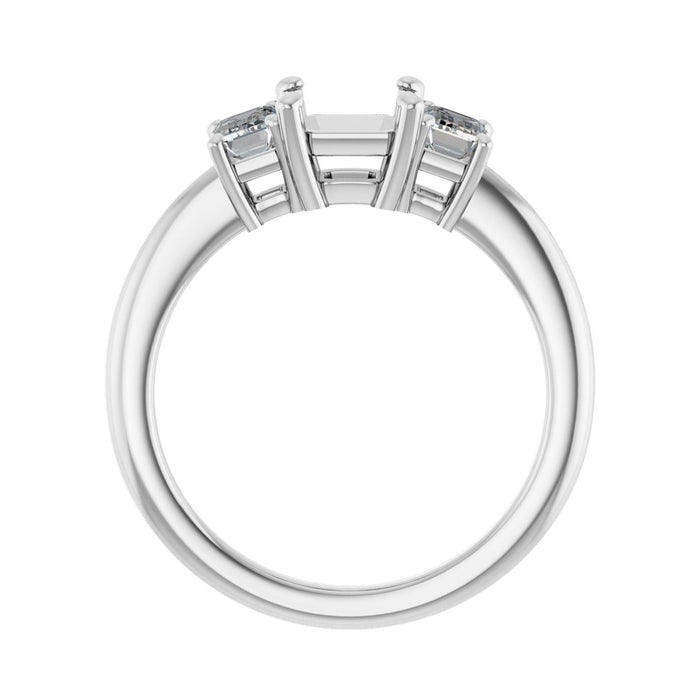 14K White Gold 6x6 mm Asscher 3/4 CTW Lab-Grown Semi-Set Engagement Ring