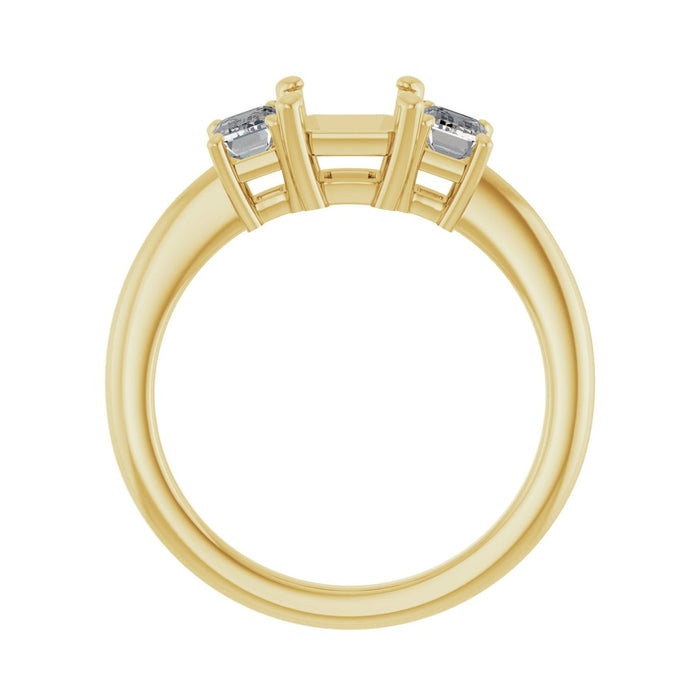 14K Yellow Gold 6x6 mm Asscher 3/4 CTW Lab-Grown Semi-Set Engagement Ring
