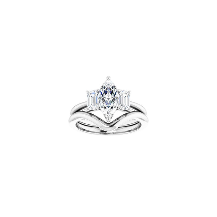 Platinum 10x5 mm Marquise 3/4 CTW Lab-Grown Semi-Set Engagement Ring
