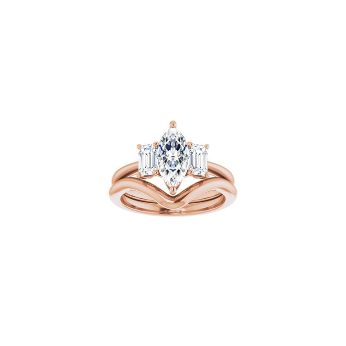 14K Rose Gold 10x5 mm Marquise 3/4 CTW Lab-Grown Semi-Set Engagement Ring