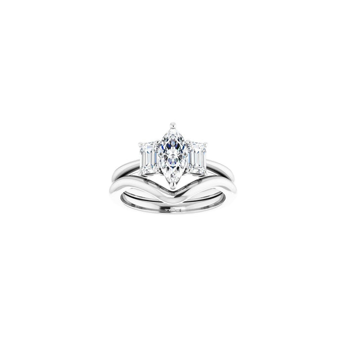 Platinum 9x4.5 mm Marquise 3/4 CTW Lab-Grown Semi-Set Engagement Ring