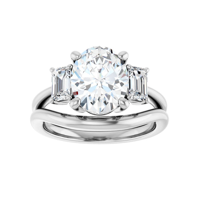 14K White Gold 10x8 mm Oval 3/4 CTW Lab-Grown Semi-Set Engagement Ring