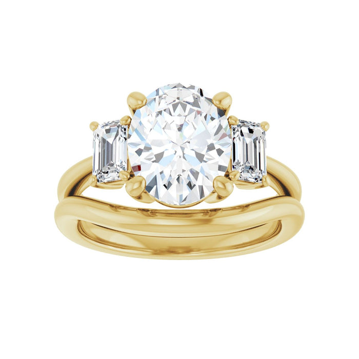 14K Yellow Gold 10x8 mm Oval 3/4 CTW Lab-Grown Semi-Set Engagement Ring