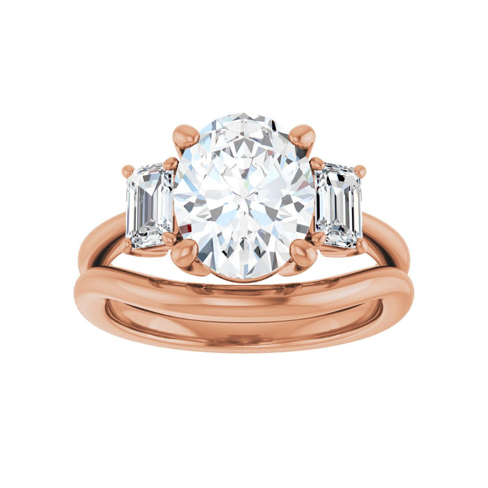 14K Rose Gold 10x8 mm Oval 3/4 CTW Lab-Grown Semi-Set Engagement Ring