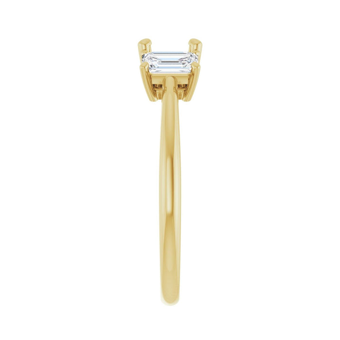 14K Yellow Gold 5.8 mm Round 3/4 CTW Lab-Grown Semi-Set Engagement Ring