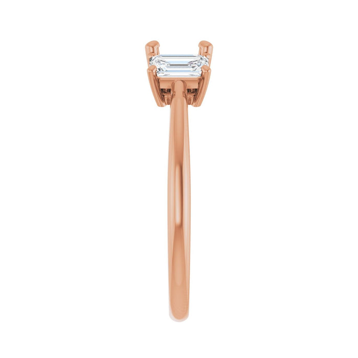 14K Rose Gold 5.8 mm Round 3/4 CTW Lab-Grown Semi-Set Engagement Ring