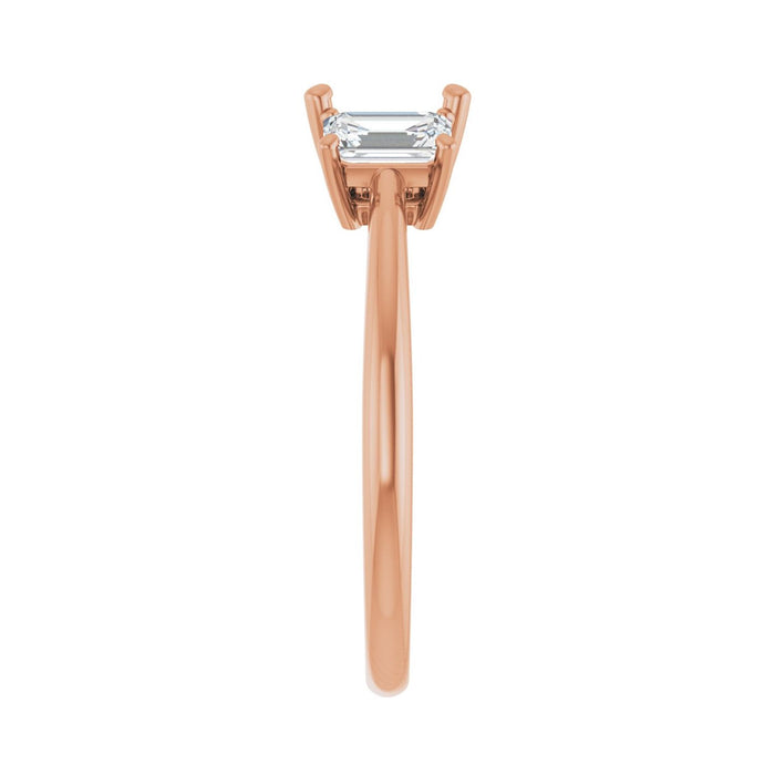 14K Rose Gold 5x5 mm Square 3/4 CTW Lab-Grown Semi-Set Engagement Ring