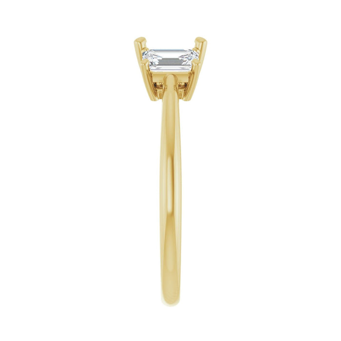 14K Yellow Gold 5x5 mm Square 3/4 CTW Lab-Grown Semi-Set Engagement Ring