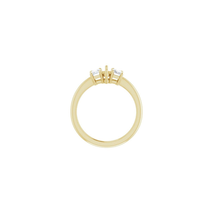 14K Yellow Gold 7x3.5 mm Marquise 3/4 CTW Lab-Grown Semi-Set Engagement Ring