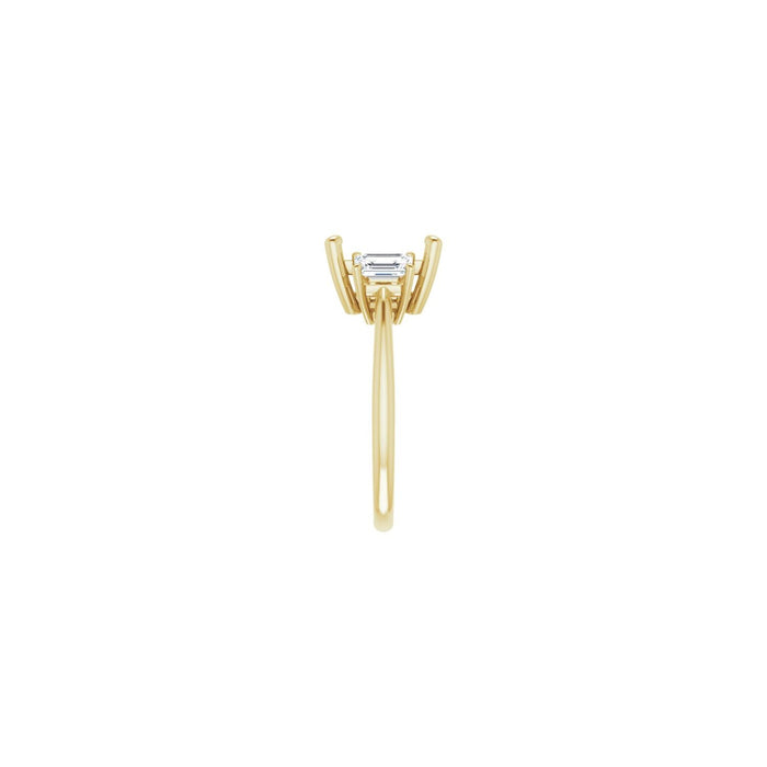14K Yellow Gold 8x8 mm Square 3/4 CTW Lab-Grown Semi-Set Engagement Ring