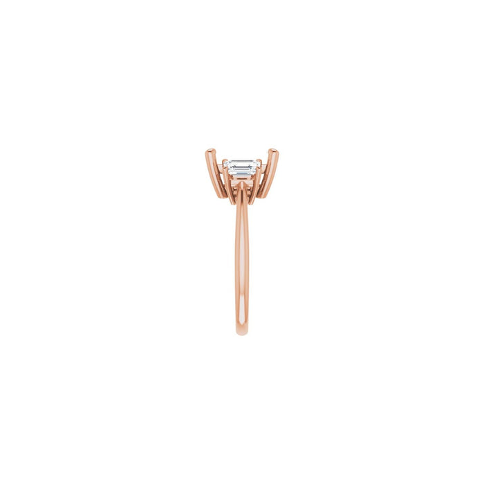 14K Rose Gold 8x8 mm Square 3/4 CTW Lab-Grown Semi-Set Engagement Ring