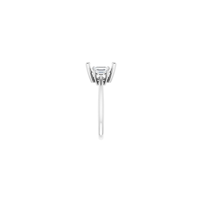14K White Gold 8x8 mm Square 3/4 CTW Lab-Grown Semi-Set Engagement Ring