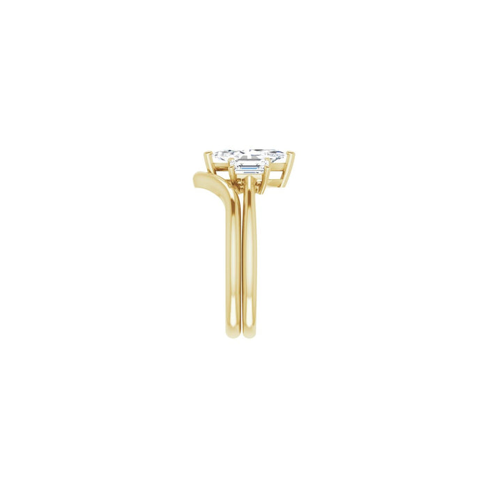 14K Yellow Gold 10x5 mm Marquise 3/4 CTW Lab-Grown Semi-Set Engagement Ring