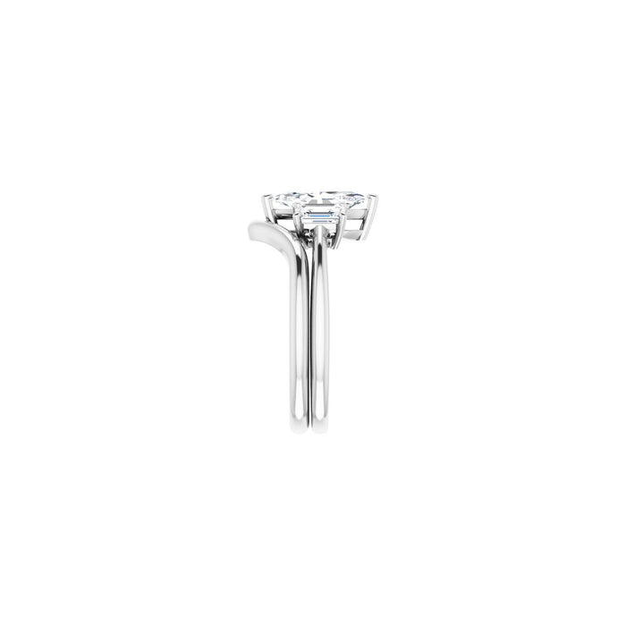Platinum 10x5 mm Marquise 3/4 CTW Lab-Grown Semi-Set Engagement Ring