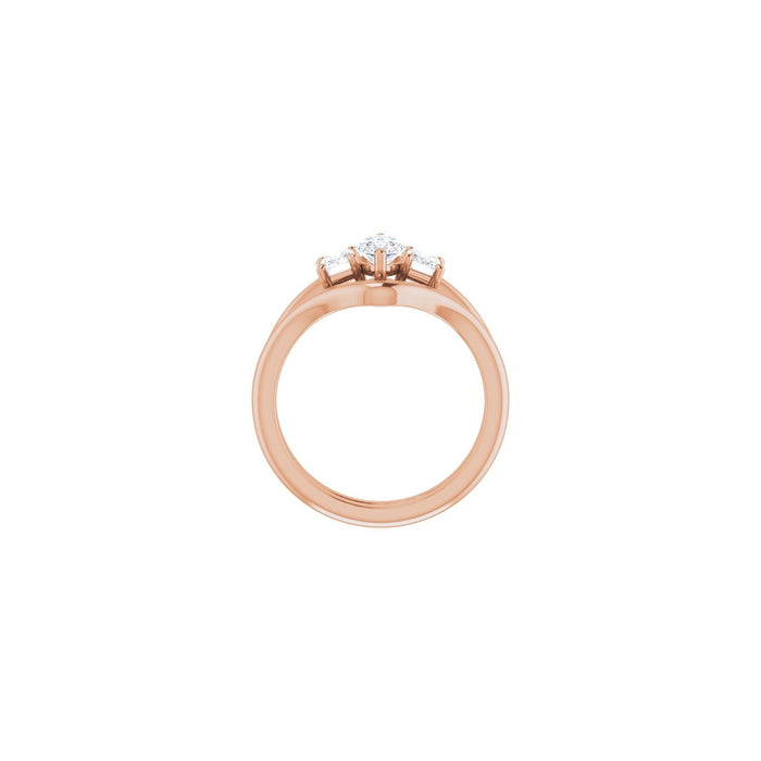 14K Rose Gold 9x4.5 mm Marquise 3/4 CTW Lab-Grown Semi-Set Engagement Ring