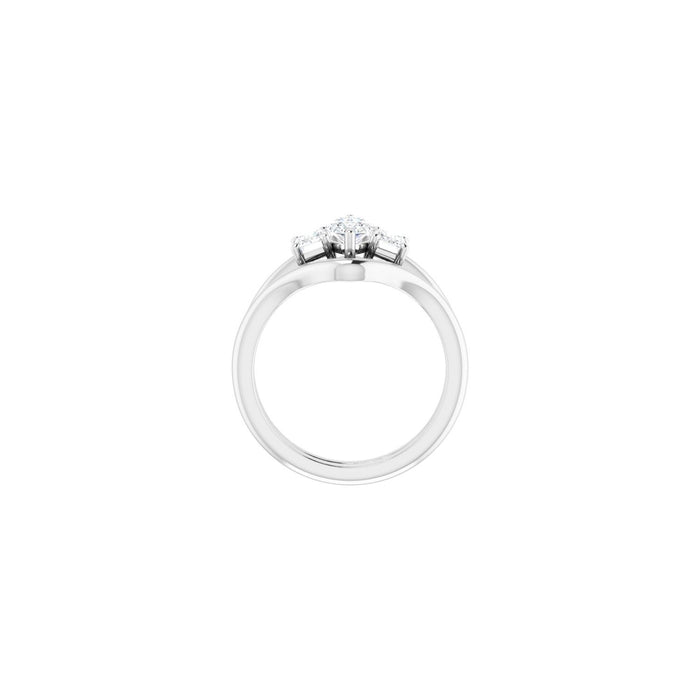 14K White Gold 9x4.5 mm Marquise 3/4 CTW Lab-Grown Semi-Set Engagement Ring