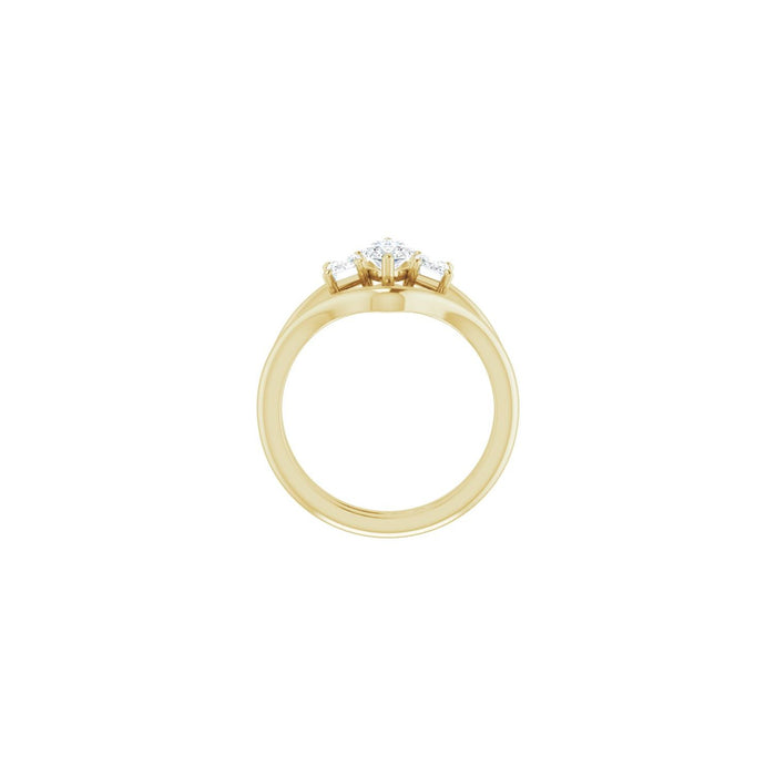 14K Yellow Gold 9x4.5 mm Marquise 3/4 CTW Lab-Grown Semi-Set Engagement Ring