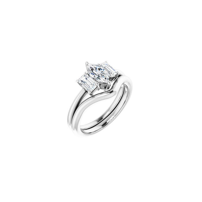 14K White Gold 8x4 mm Marquise 3/4 CTW Lab-Grown Semi-Set Engagement Ring