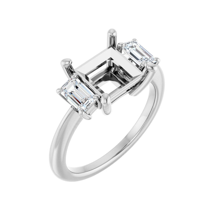 14K White Gold 7.5x75 mm Square 3/4 CTW Lab-Grown Semi-Set Engagement Ring