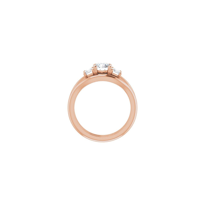 14K Rose Gold 5.8 mm Round 3/4 CTW Lab-Grown Semi-Set Engagement Ring