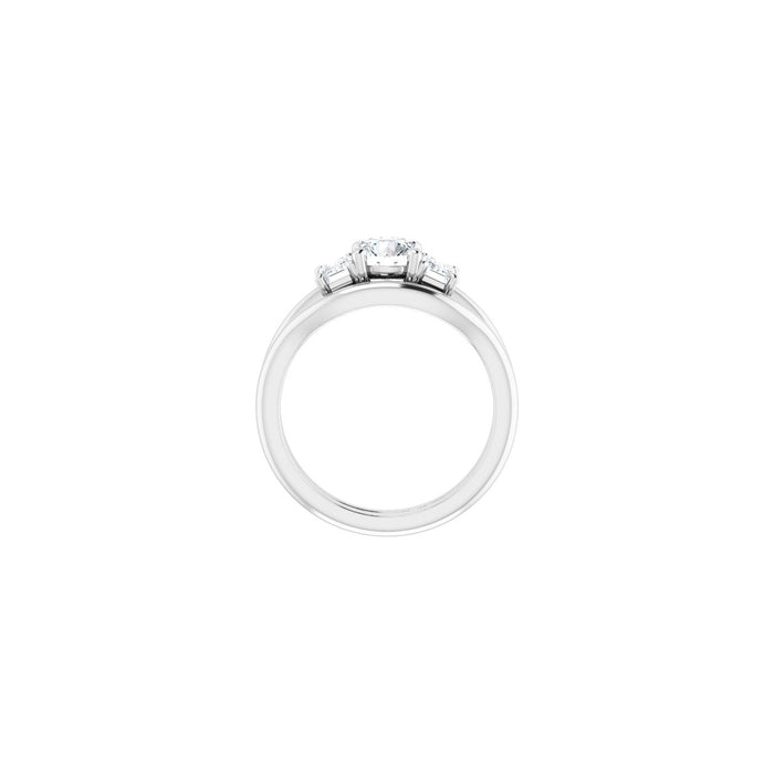 14K White Gold 5.8 mm Round 3/4 CTW Lab-Grown Semi-Set Engagement Ring