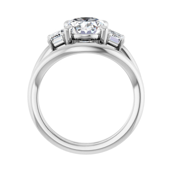 Platinum 10x8 mm Oval 3/4 CTW Lab-Grown Semi-Set Engagement Ring