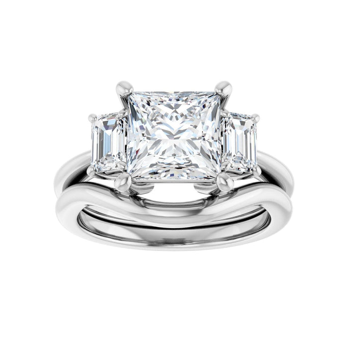 14K White Gold 7.5x75 mm Square 3/4 CTW Lab-Grown Semi-Set Engagement Ring