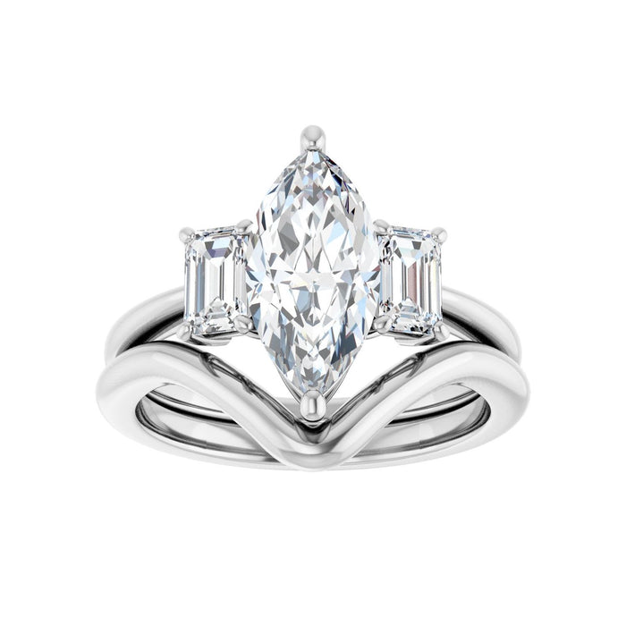 Platinum 12x6 mm Marquise 3/4 CTW Lab-Grown Semi-Set Engagement Ring