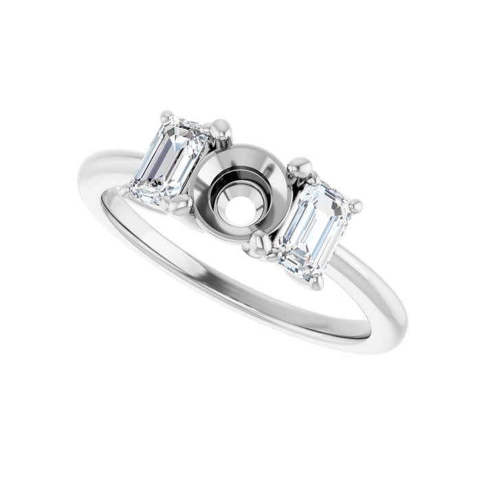 14K White Gold 5.8 mm Round 3/4 CTW Lab-Grown Semi-Set Engagement Ring