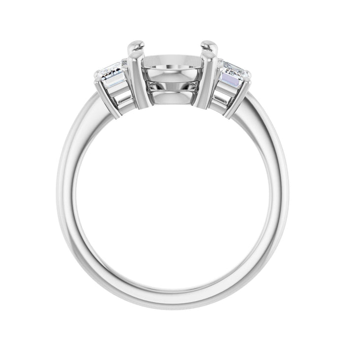 Platinum 10x8 mm Oval 3/4 CTW Lab-Grown Semi-Set Engagement Ring
