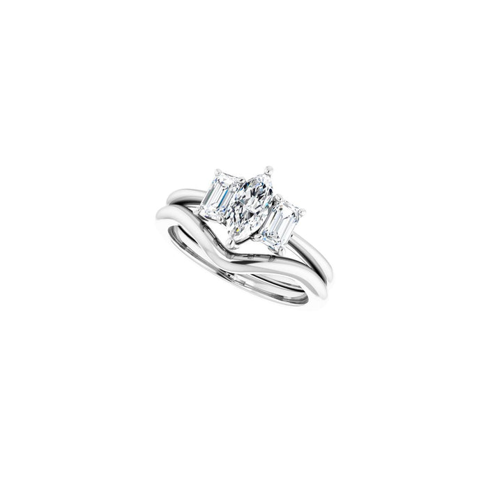 14K White Gold 8x4 mm Marquise 3/4 CTW Lab-Grown Semi-Set Engagement Ring