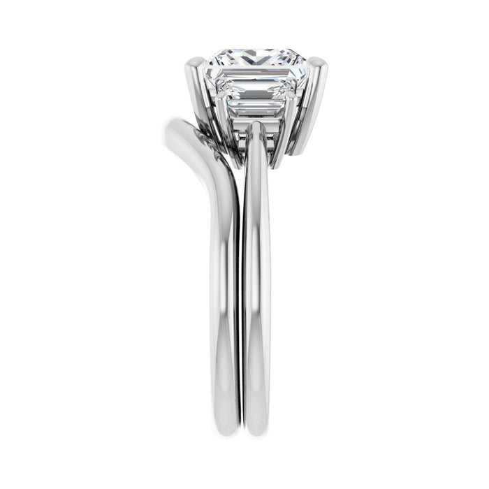 Platinum 7.5x7.5 mm Square 3/4 CTW Lab-Grown Semi-Set Engagement Ring