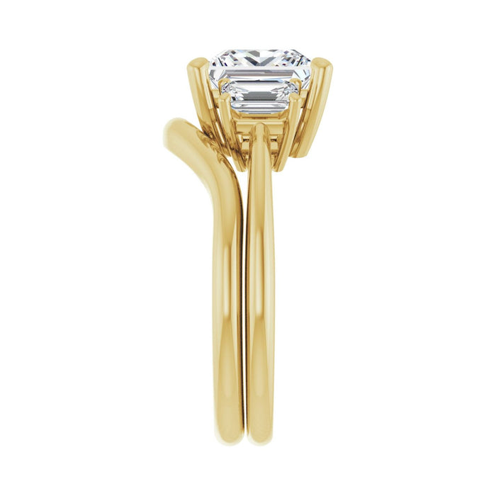 14K Yellow Gold 7.5x7.5 mm Square 3/4 CTW Lab-Grown Semi-Set Engagement Ring