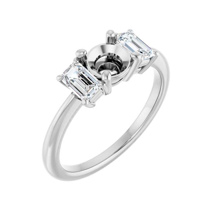 14K White Gold 5.8 mm Round 3/4 CTW Lab-Grown Semi-Set Engagement Ring