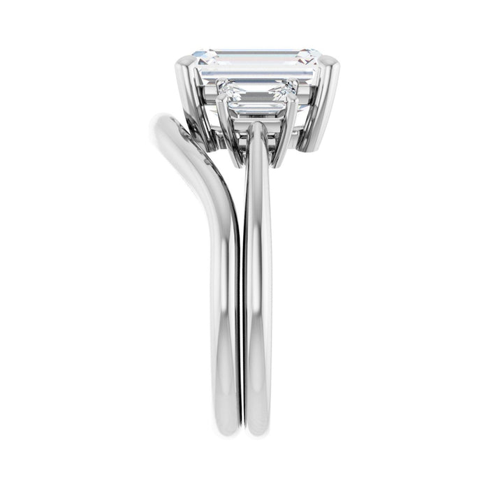 Platinum 10x8 mm Emerald 5/8 CTW Lab-Grown Semi-Set Engagement Ring