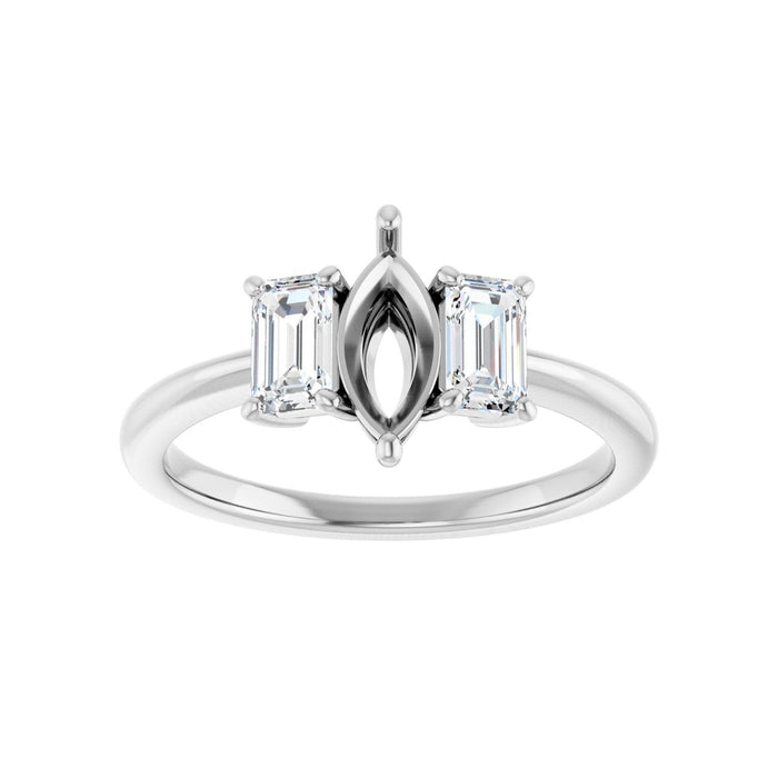 14K White Gold 8x4 mm Marquise 3/4 CTW Lab-Grown Semi-Set Engagement Ring