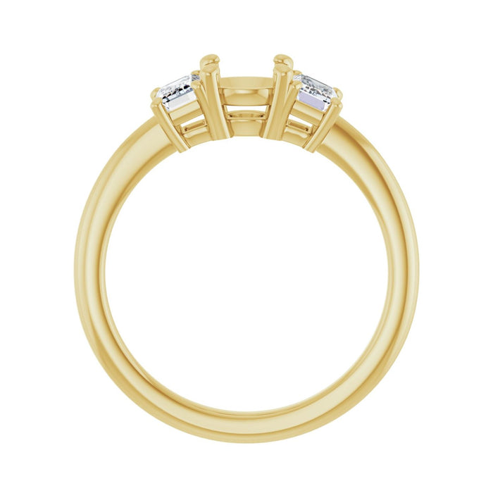 14K Yellow Gold 5.8 mm Round 3/4 CTW Lab-Grown Semi-Set Engagement Ring