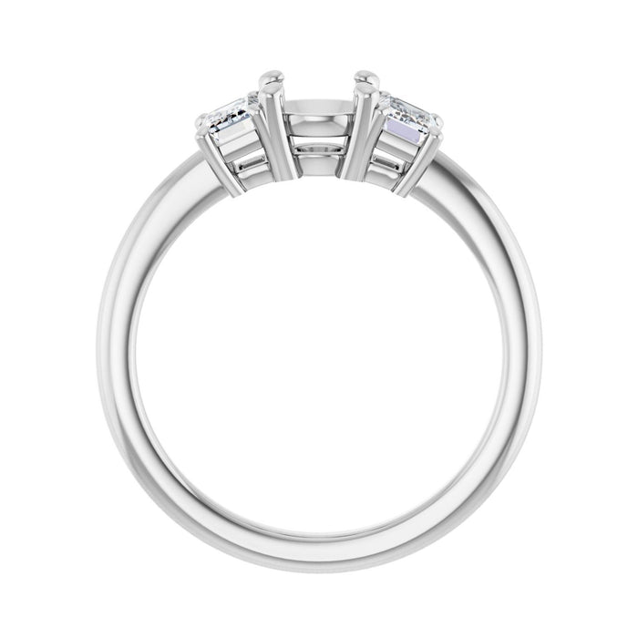 Platinum 5.8 mm Round 3/4 CTW Lab-Grown Semi-Set Engagement Ring