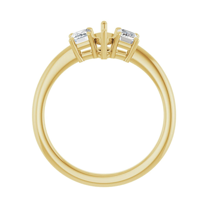 14K Yellow Gold 8x4 mm Marquise 3/4 CTW Lab-Grown Semi-Set Engagement Ring