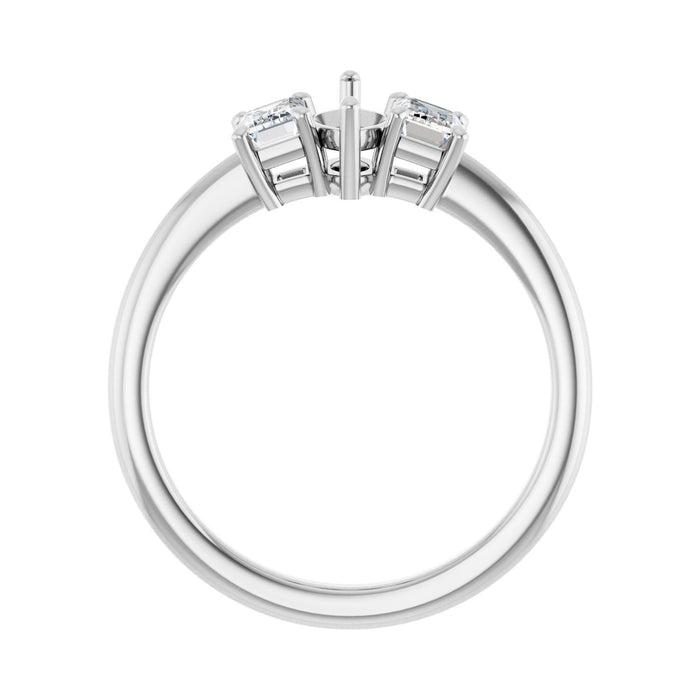 Platinum 8x4 mm Marquise 3/4 CTW Lab-Grown Semi-Set Engagement Ring