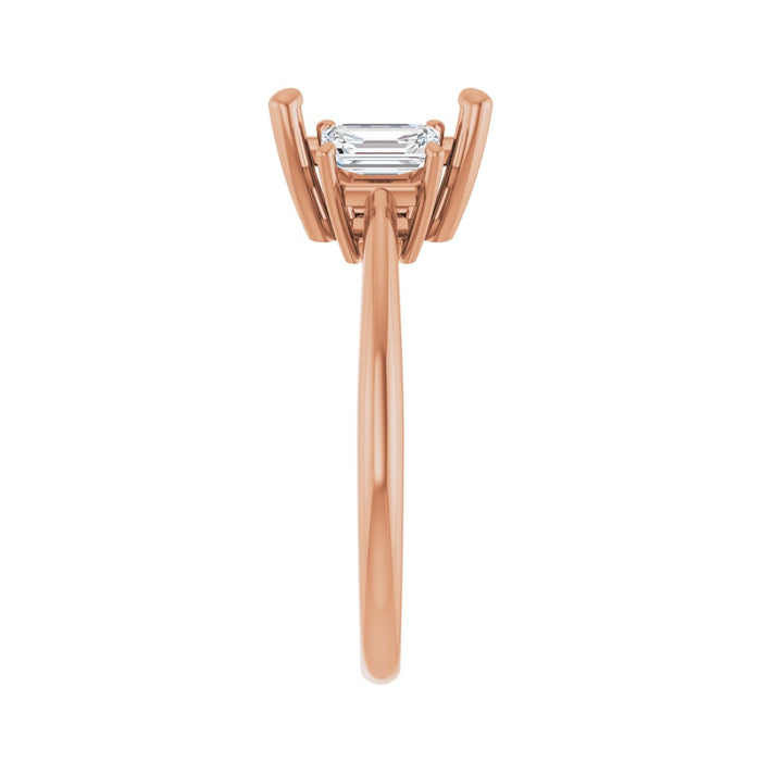 14K Rose Gold 7.5x7.5 mm Square 3/4 CTW Lab-Grown Semi-Set Engagement Ring