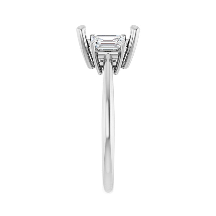 14K White Gold 7.5x75 mm Square 3/4 CTW Lab-Grown Semi-Set Engagement Ring