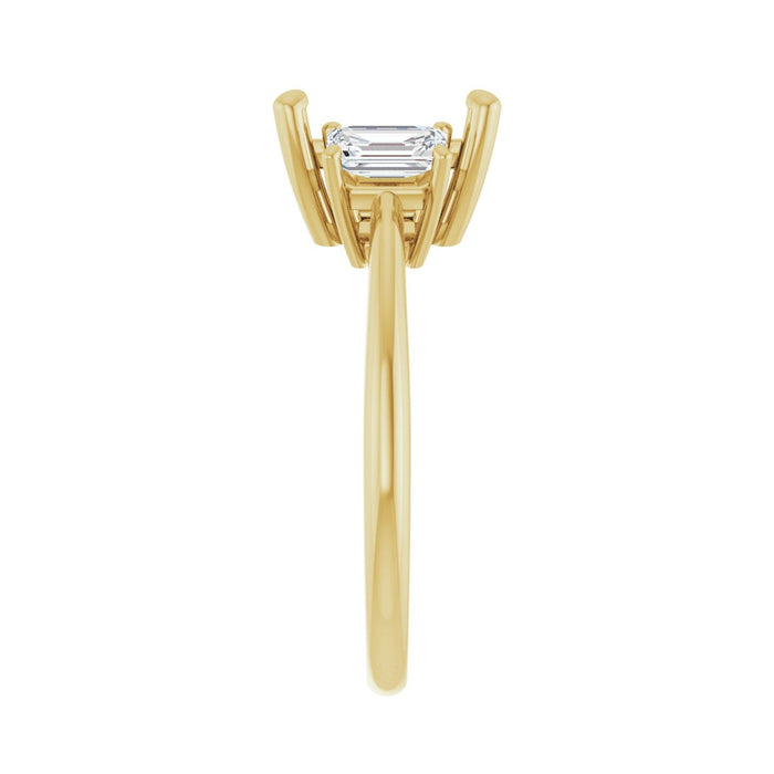 14K Yellow Gold 7.5x7.5 mm Square 3/4 CTW Lab-Grown Semi-Set Engagement Ring