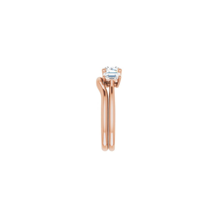 14K Rose Gold 5.8 mm Round 3/4 CTW Lab-Grown Semi-Set Engagement Ring