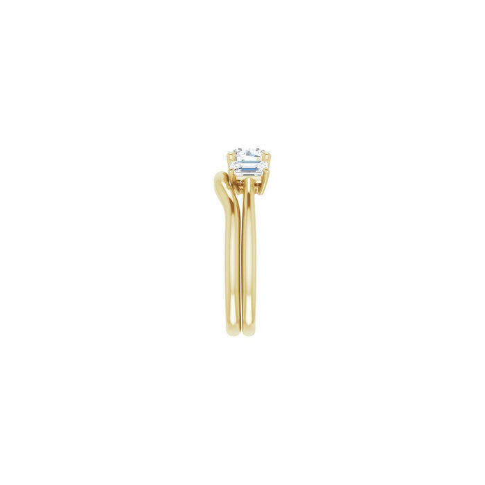 14K Yellow Gold 5.8 mm Round 3/4 CTW Lab-Grown Semi-Set Engagement Ring