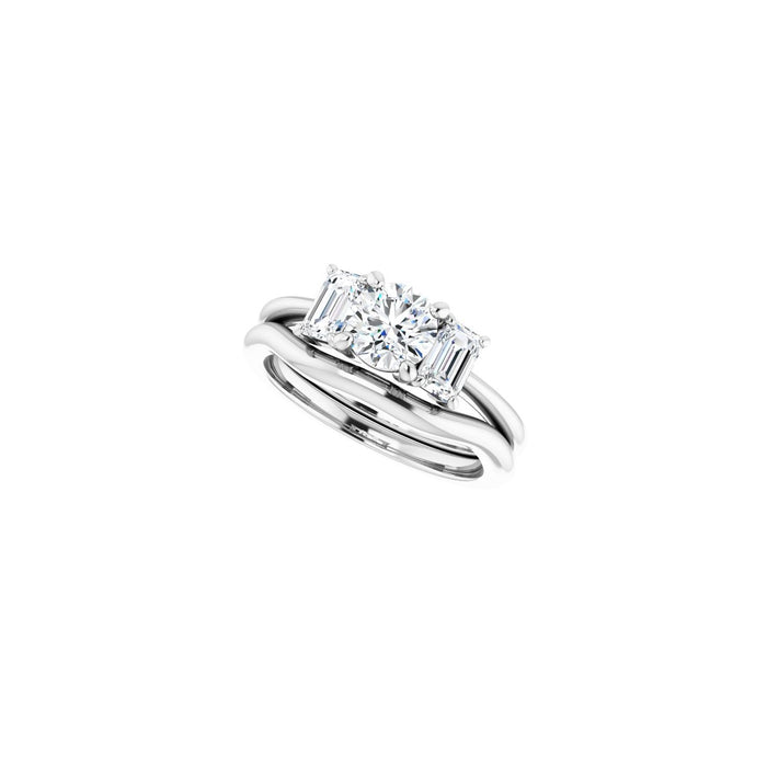 Platinum 5.8 mm Round 3/4 CTW Lab-Grown Semi-Set Engagement Ring