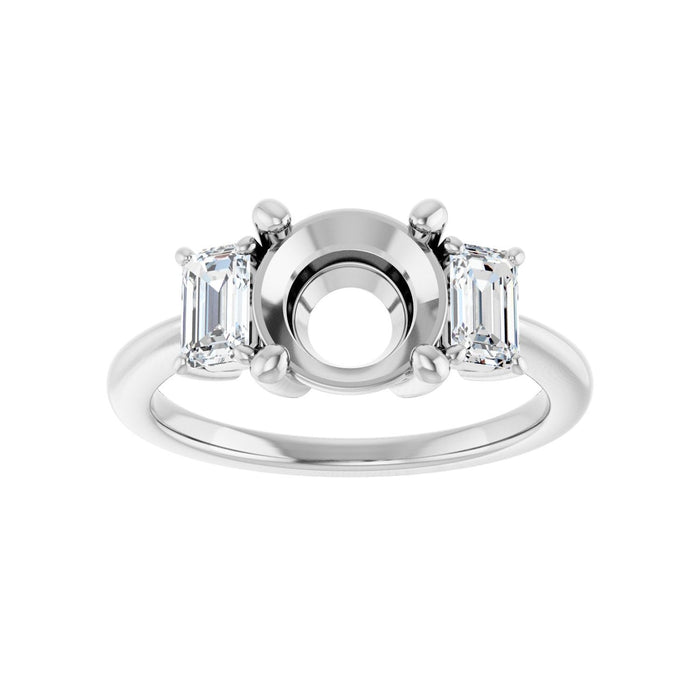 Platinum 8 mm Round 3/4 CTW Lab-Grown Semi-Set Engagement Ring