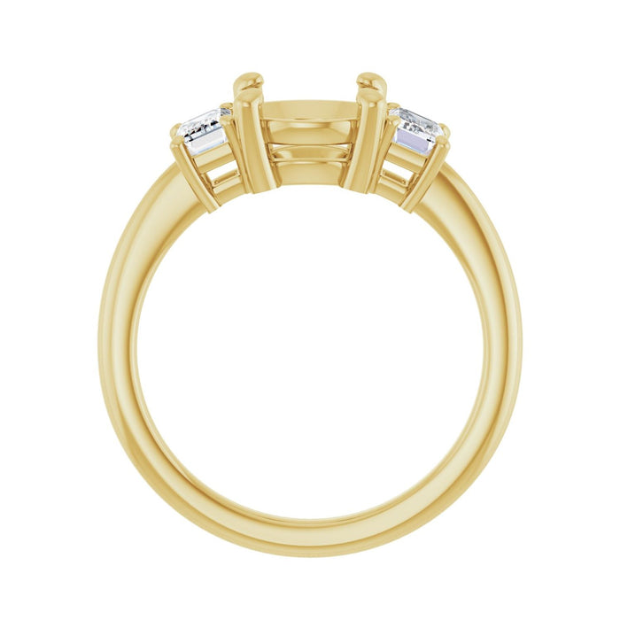 14K Yellow Gold 8 mm Round 3/4 CTW Lab-Grown Semi-Set Engagement Ring